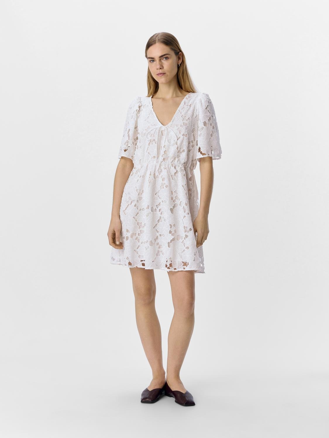 OBJNELLIE Short Dress - White - VERO MODA & VILA Bergvik